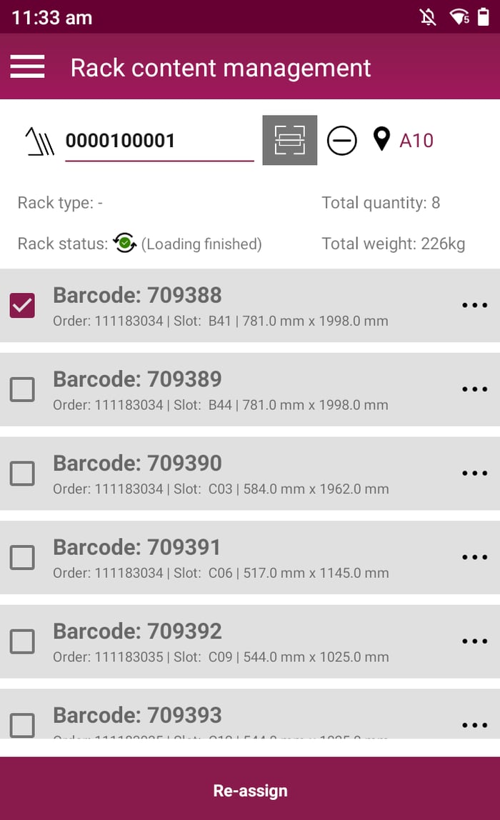 Slot Rack Lisec Mobile and efficient production feedback – with the LiSEC Mobile App